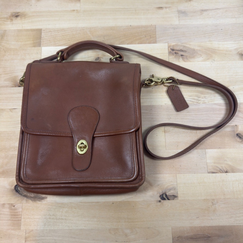 Coach Vintage Station Bag 5130 British Tan Leather Crossbody Handbag Turkey